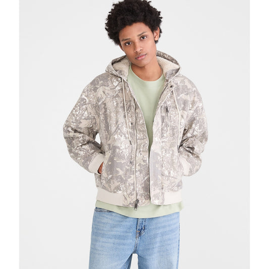 Aeropostale Mens' Forest Camo Hooded Workwear Jacket