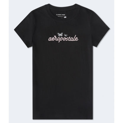 Aeropostale Womens' Aeropostale Script Butterflies Graphic Tee