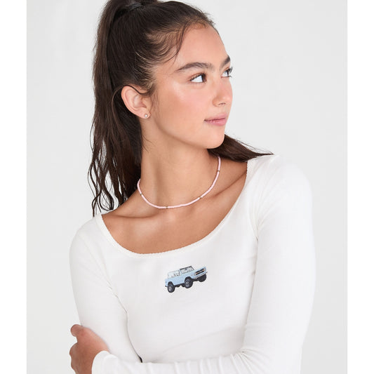 Aeropostale Womens' Long Sleeve Seriously Soft SUV Graphic Tee