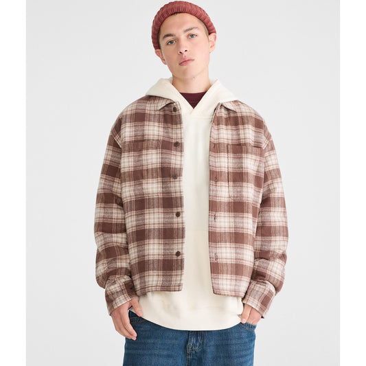 Aeropostale Mens' Plaid Boxy Flannel Shacket