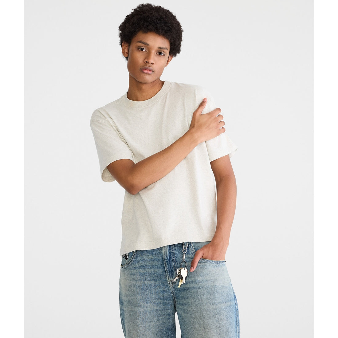 Aeropostale Mens' Washed Boxy Fit Crew Tee