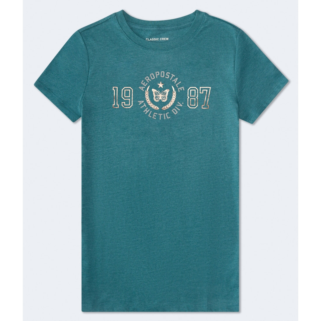 Aeropostale Womens' Aeropostale 1987 Butterfly Foil Graphic Tee