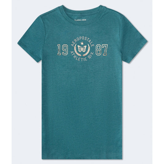 Aeropostale Womens' Aeropostale 1987 Butterfly Foil Graphic Tee