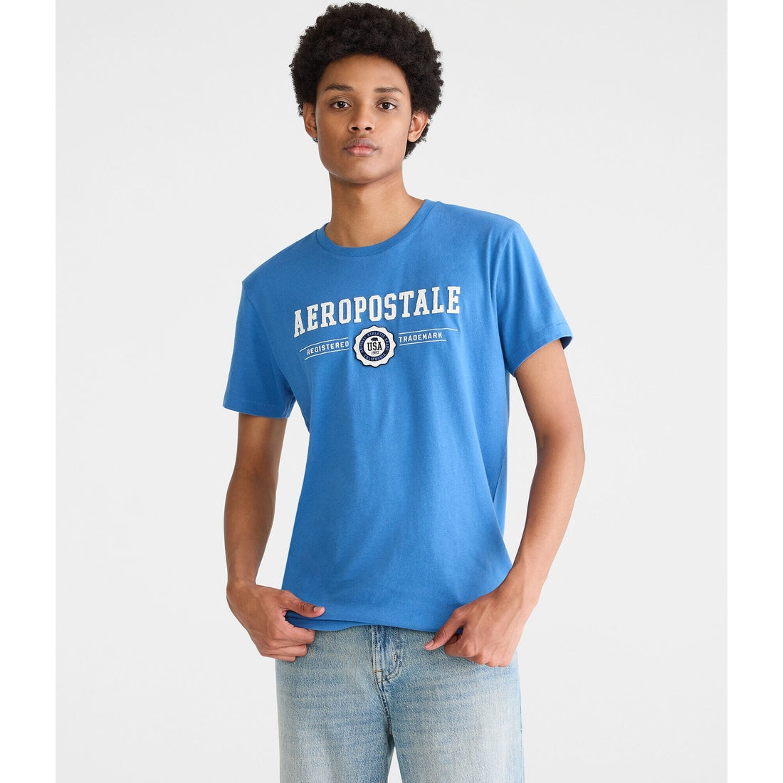 Aeropostale Mens' Aeropostale Bear Crest Applique Graphic Tee