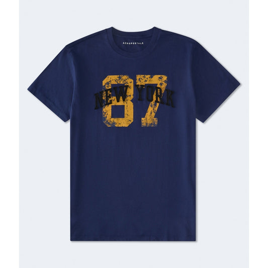 Aeropostale Mens' New York 87 Applique Graphic Tee