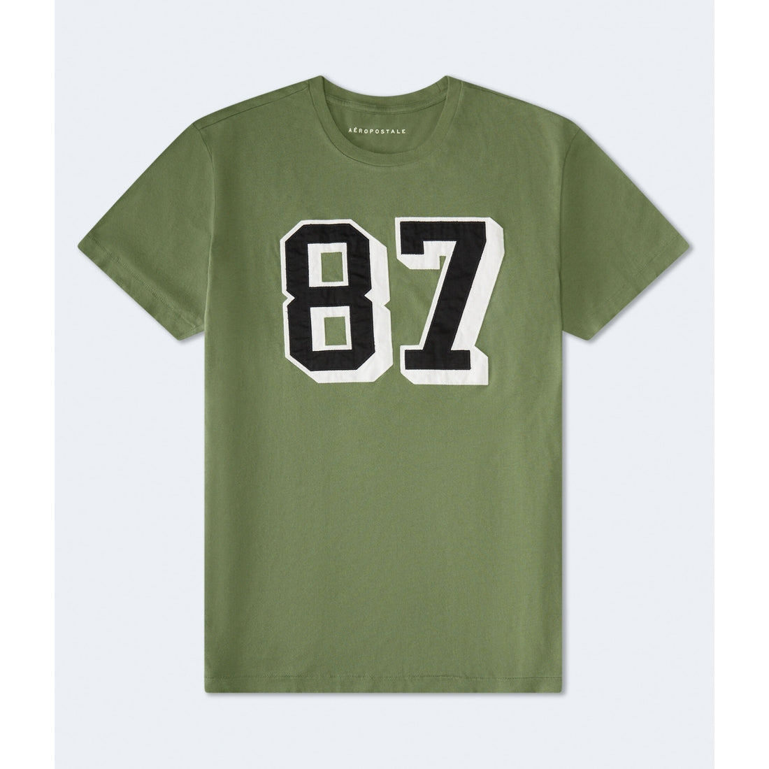 Aeropostale Mens' Oversized 87 Applique Graphic Tee