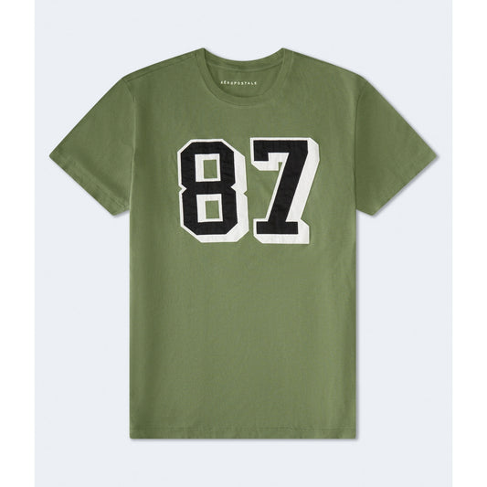 Aeropostale Mens' Oversized 87 Applique Graphic Tee
