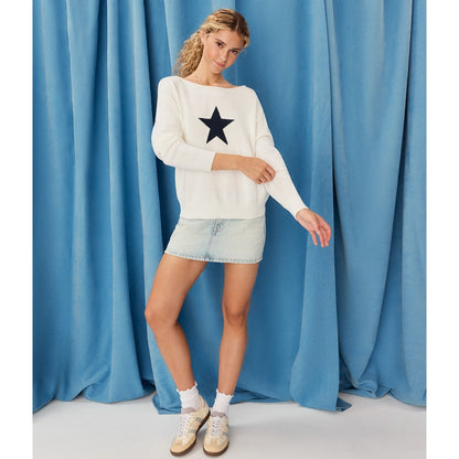 Aeropostale Womens' Demetra for Star Slash-Neck Sweater