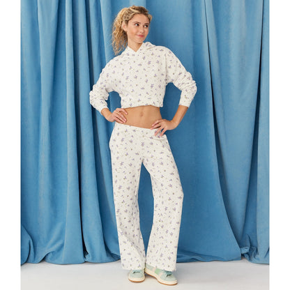 Aeropostale Womens' Demetra for Floral Wide Leg Sweatpants