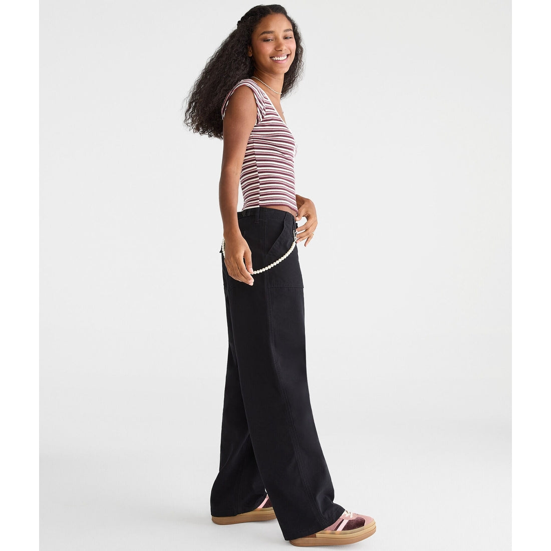 Aeropostale Womens' Low-Rise Straight Leg Pants