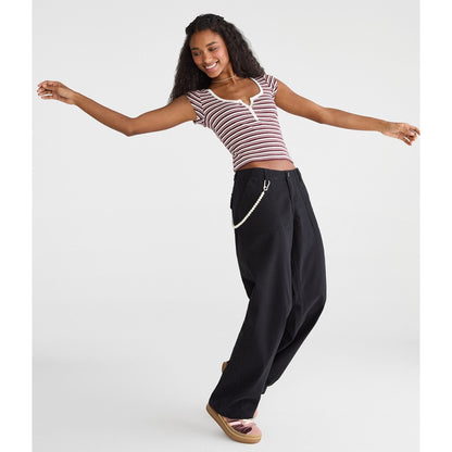 Aeropostale Womens' Low-Rise Straight Leg Pants