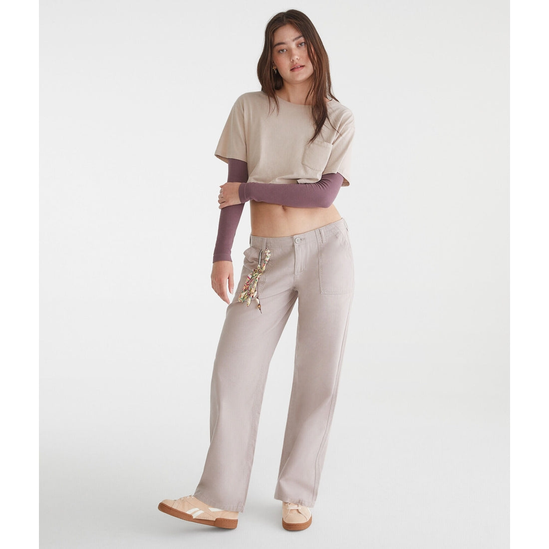 Aeropostale Womens' Low-Rise Straight Leg Pants