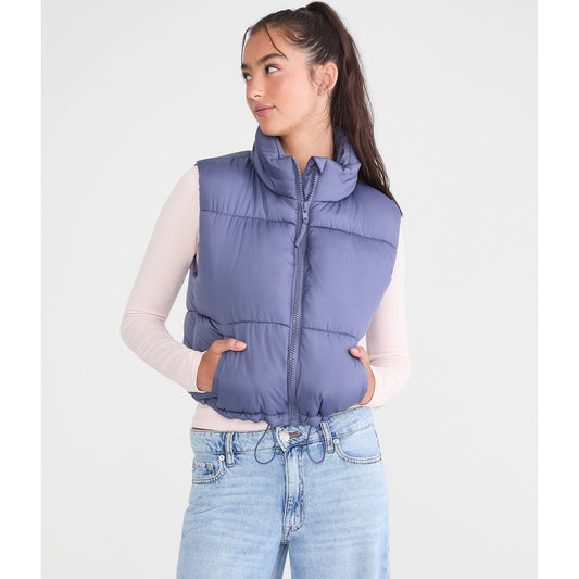 Aeropostale Womens' Lightweight Cropped Puffer Vest