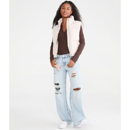 Aeropostale Womens' Lightweight Cropped Puffer Vest