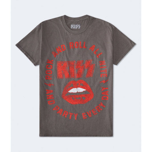 Aeropostale Womens' Kiss Lips Oversized Graphic Tee