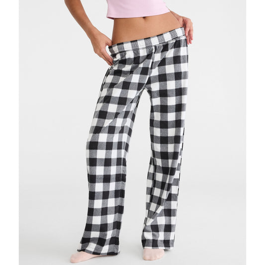 Aeropostale Womens' Buffalo Plaid Polyfleece Sleep Pants