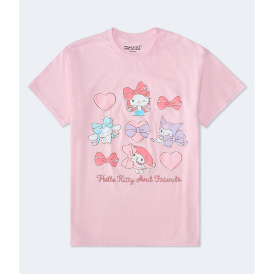 Aeropostale Womens' Hello Kitty and Friends Bows Oversized Graphic Tee