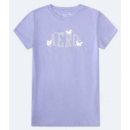 Aeropostale Womens' Butterflies Foil Graphic Tee