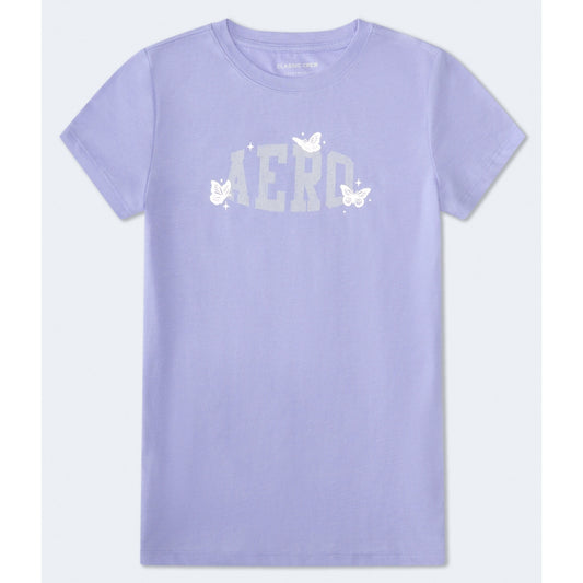 Aeropostale Womens' Butterflies Foil Graphic Tee