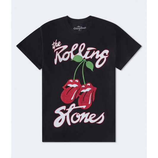 Aeropostale Womens' Rolling Stones Cherry Oversized Graphic Tee