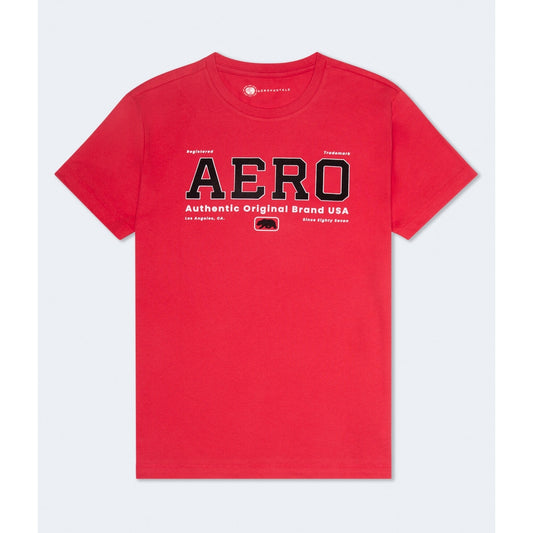 Aeropostale Mens' Original Brand Flocked Graphic Tee
