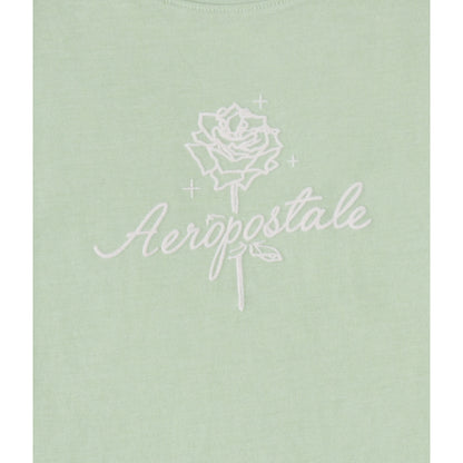 Aeropostale Rose Flocked Graphic Tee