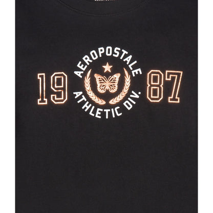 Aeropostale Womens' Aeropostale 1987 Butterfly Foil Graphic Tee