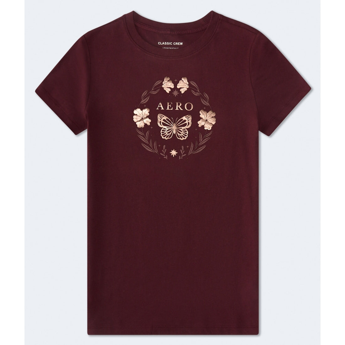 Aeropostale Womens' Butterfly Circle Foil Graphic Tee