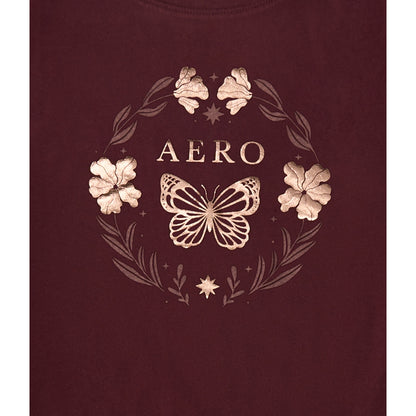 Aeropostale Womens' Butterfly Circle Foil Graphic Tee