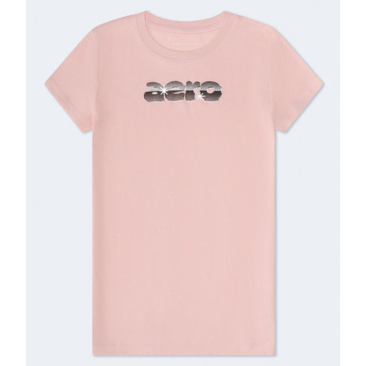 Aeropostale Womens' Bubble Logo Foil Graphic Tee