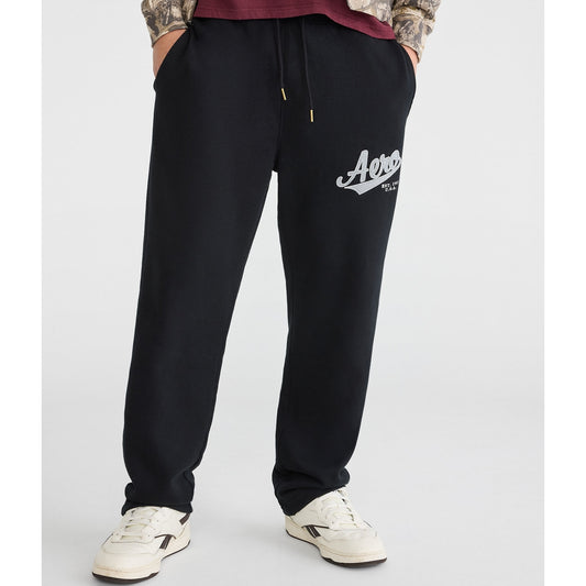 Aeropostale Mens' Script Heritage Fleece Straight Leg Sweatpants