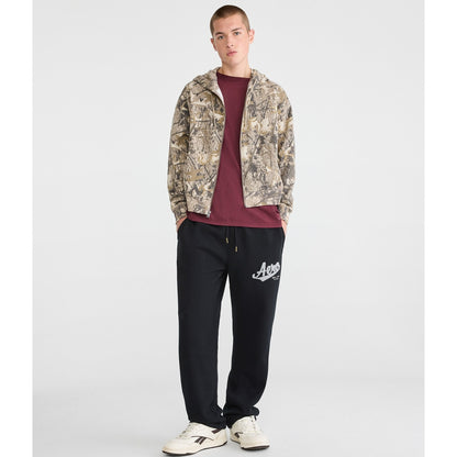 Aeropostale Mens' Script Heritage Fleece Straight Leg Sweatpants