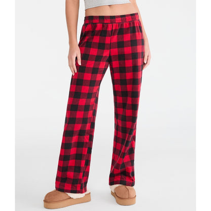 Aeropostale Womens' Buffalo Plaid Polyfleece Sleep Pants