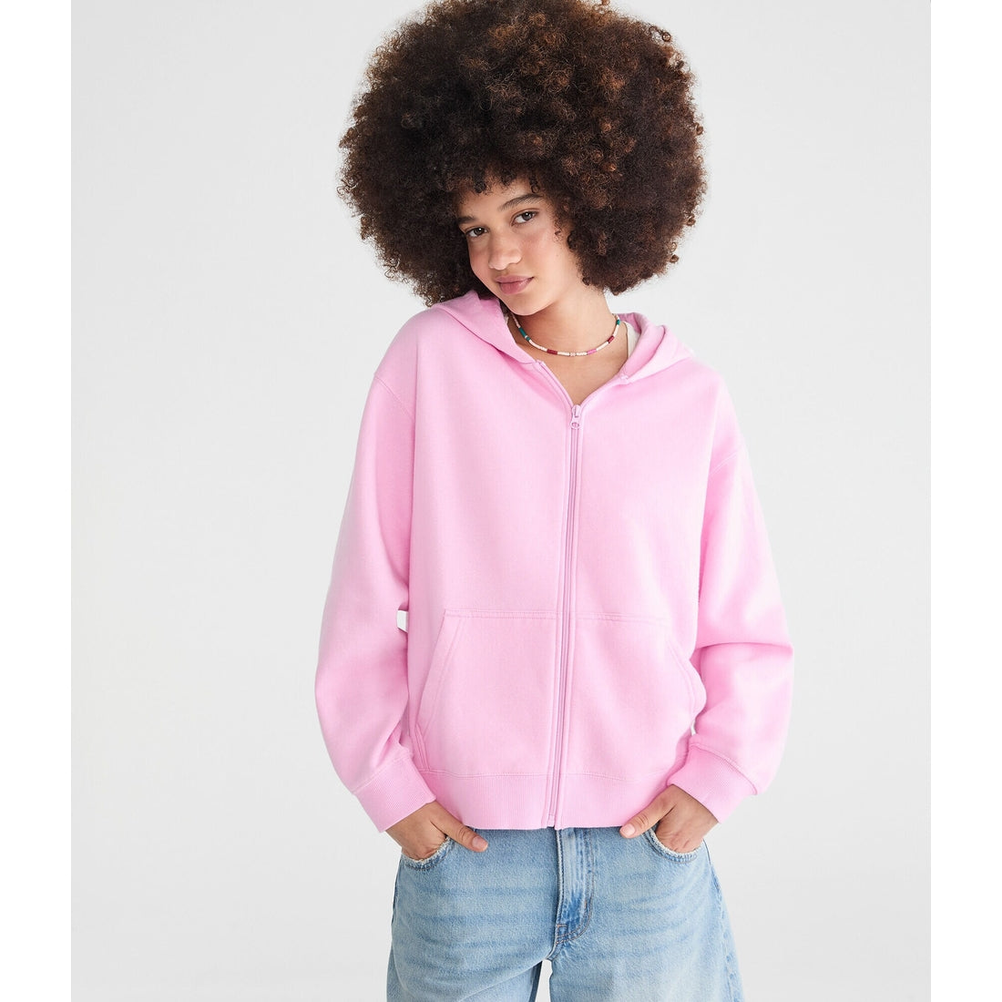 Aeropostale Womens' Cloud Soft Oversized Full-Zip Hoodie