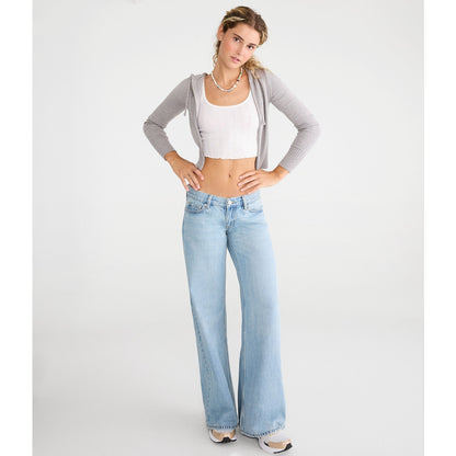 Super Low-Rise Ultra Wide Leg Jean