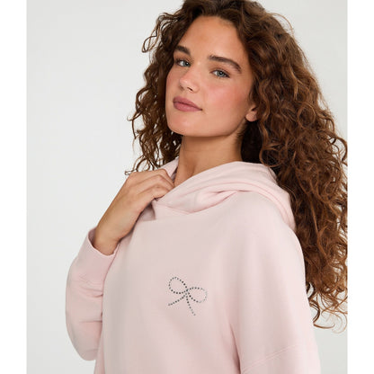 Aeropostale Womens' Cloud Soft Rhinestone Bow Pullover Hoodie