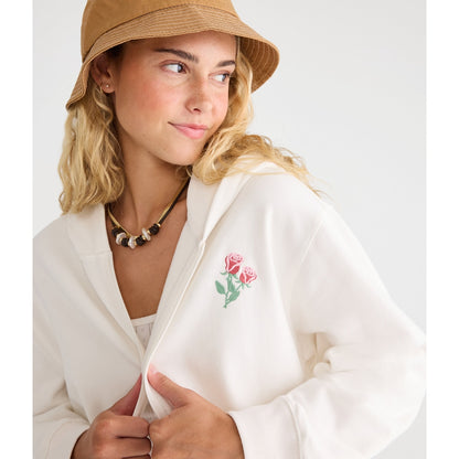 Aeropostale Womens' Cloud Soft Roses Oversized Full-Zip Hoodie
