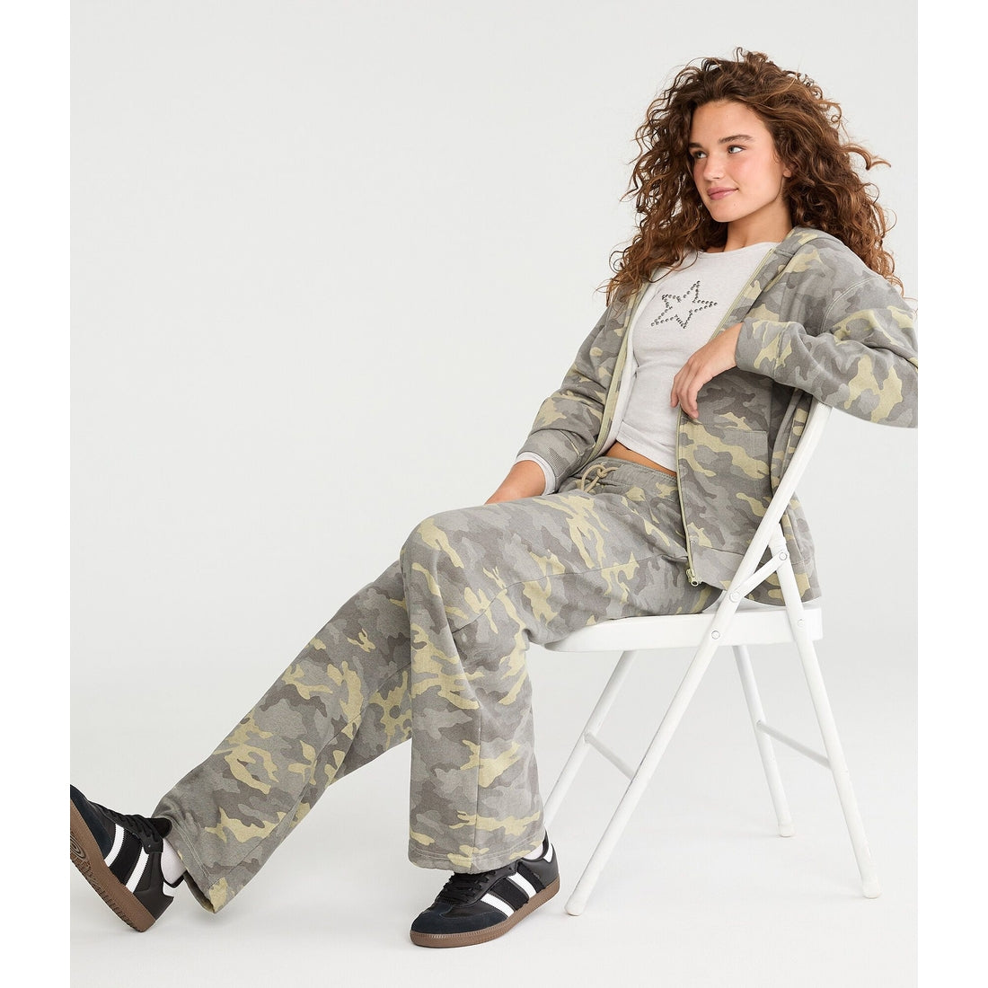 Aeropostale Womens' Cloud Soft Camo Full-Zip Hoodie