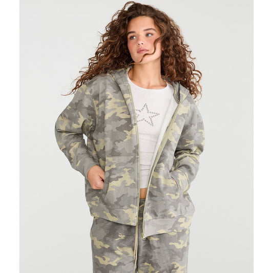 Aeropostale Womens' Cloud Soft Camo Full-Zip Hoodie