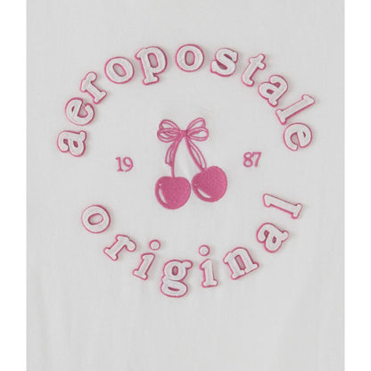 Aeropostale Circle Cherry Applique Graphic Tee