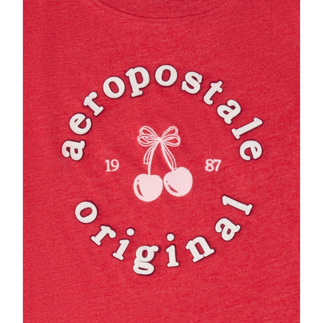 Aeropostale Circle Cherry Applique Graphic Tee