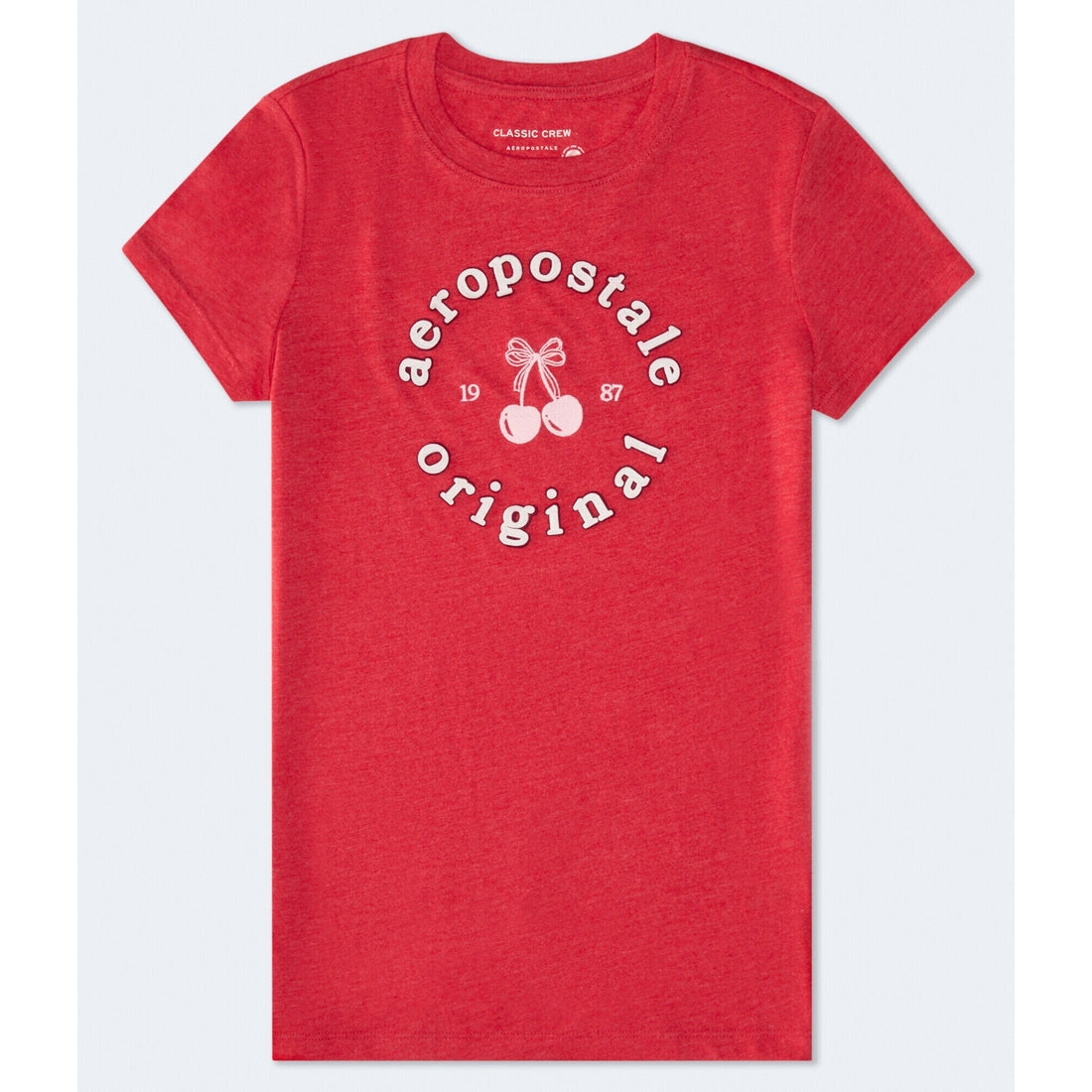 Aeropostale Circle Cherry Applique Graphic Tee