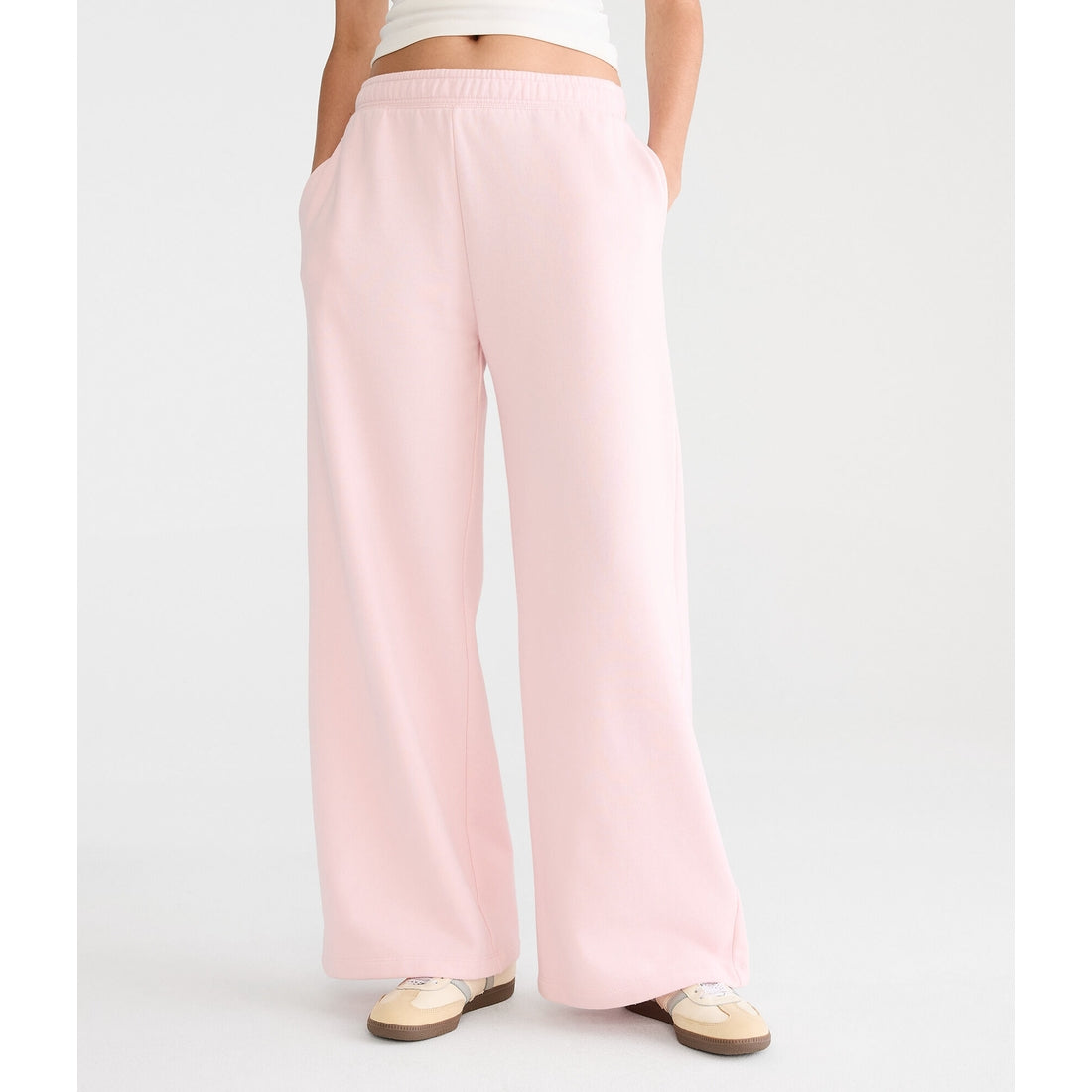Aeropostale Womens' Mid-Rise Wide Leg Sweatpants
