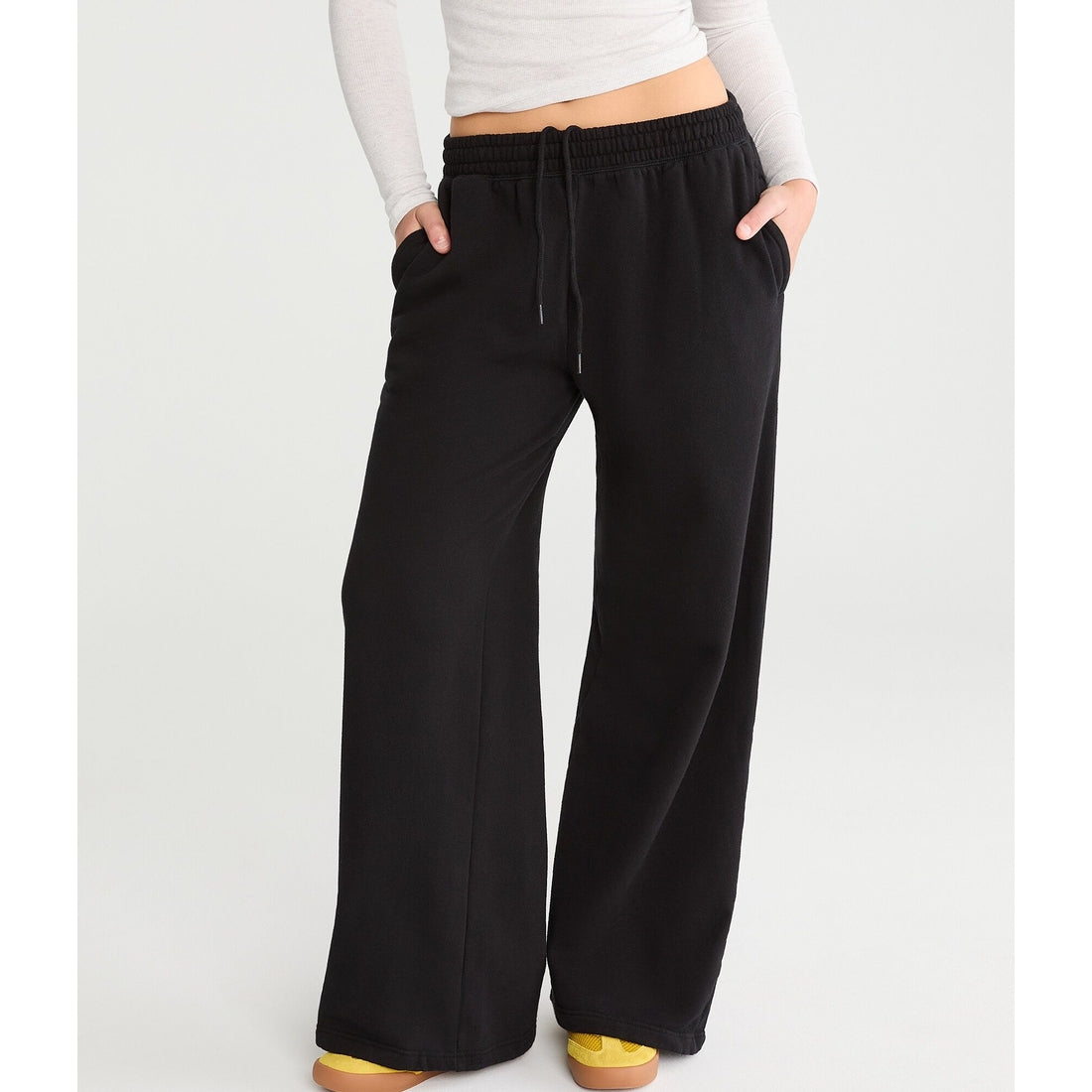 Aeropostale Womens' Mid-Rise Wide Leg Sweatpants