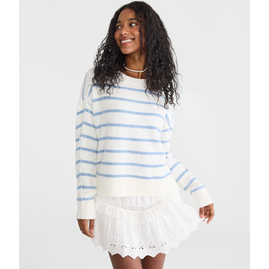 Aeropostale Womens' Striped Cozy Crew Sweater