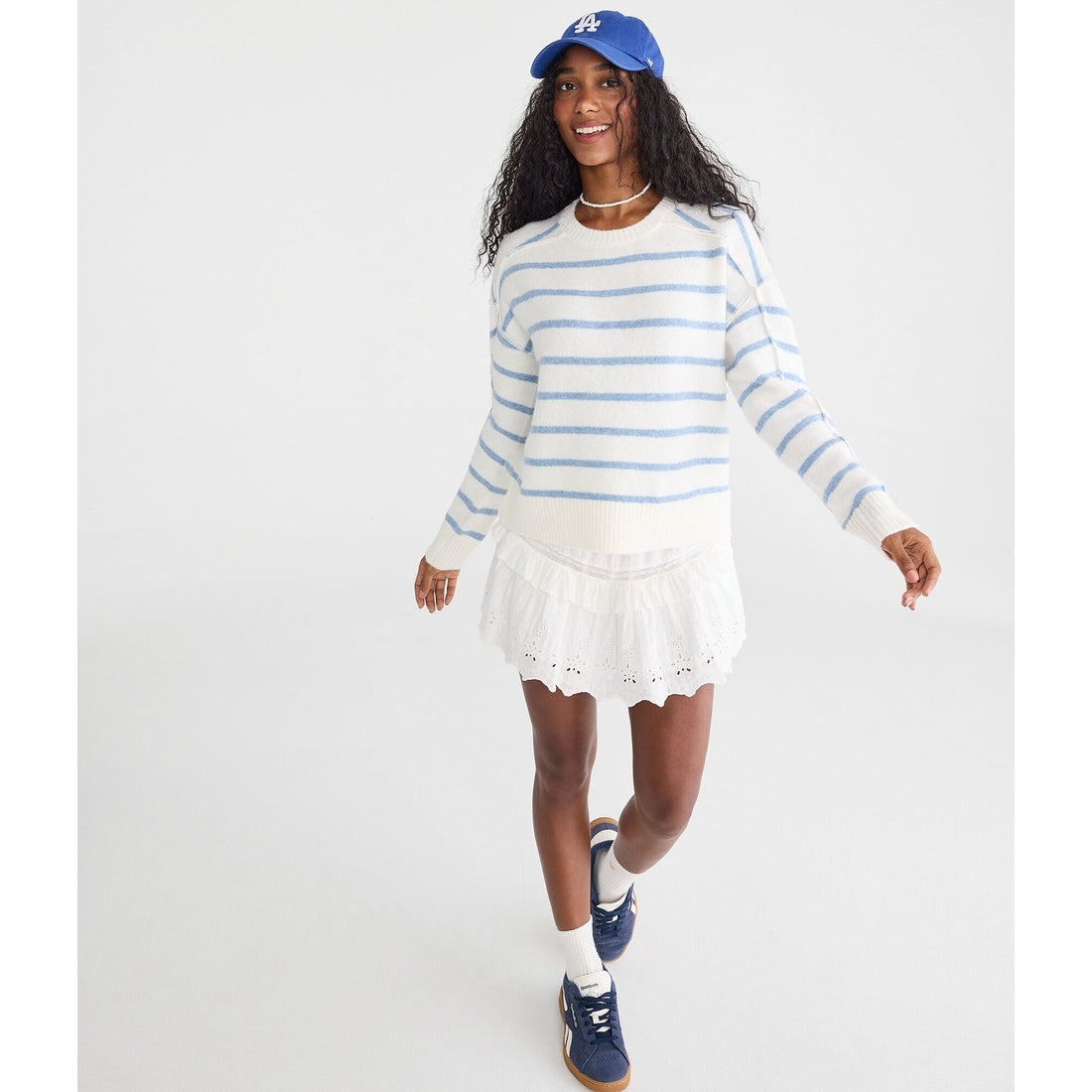 Aeropostale Womens' Striped Cozy Crew Sweater