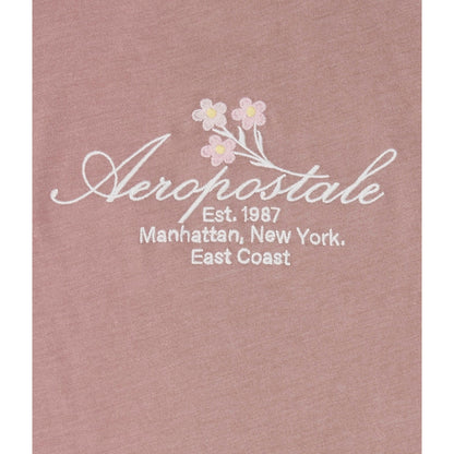 Aeropostale Script Floral Graphic Tee
