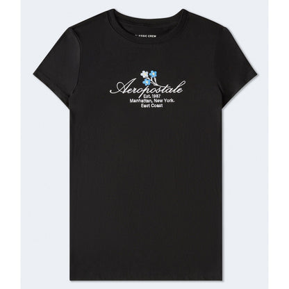 Aeropostale Script Floral Graphic Tee