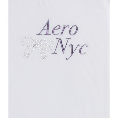Aeropostale Womens' Rhinestone Bow Graphic Tee