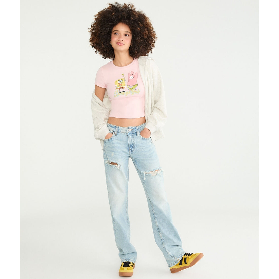Aeropostale Womens' SpongeBob x Patrick Baby Tee